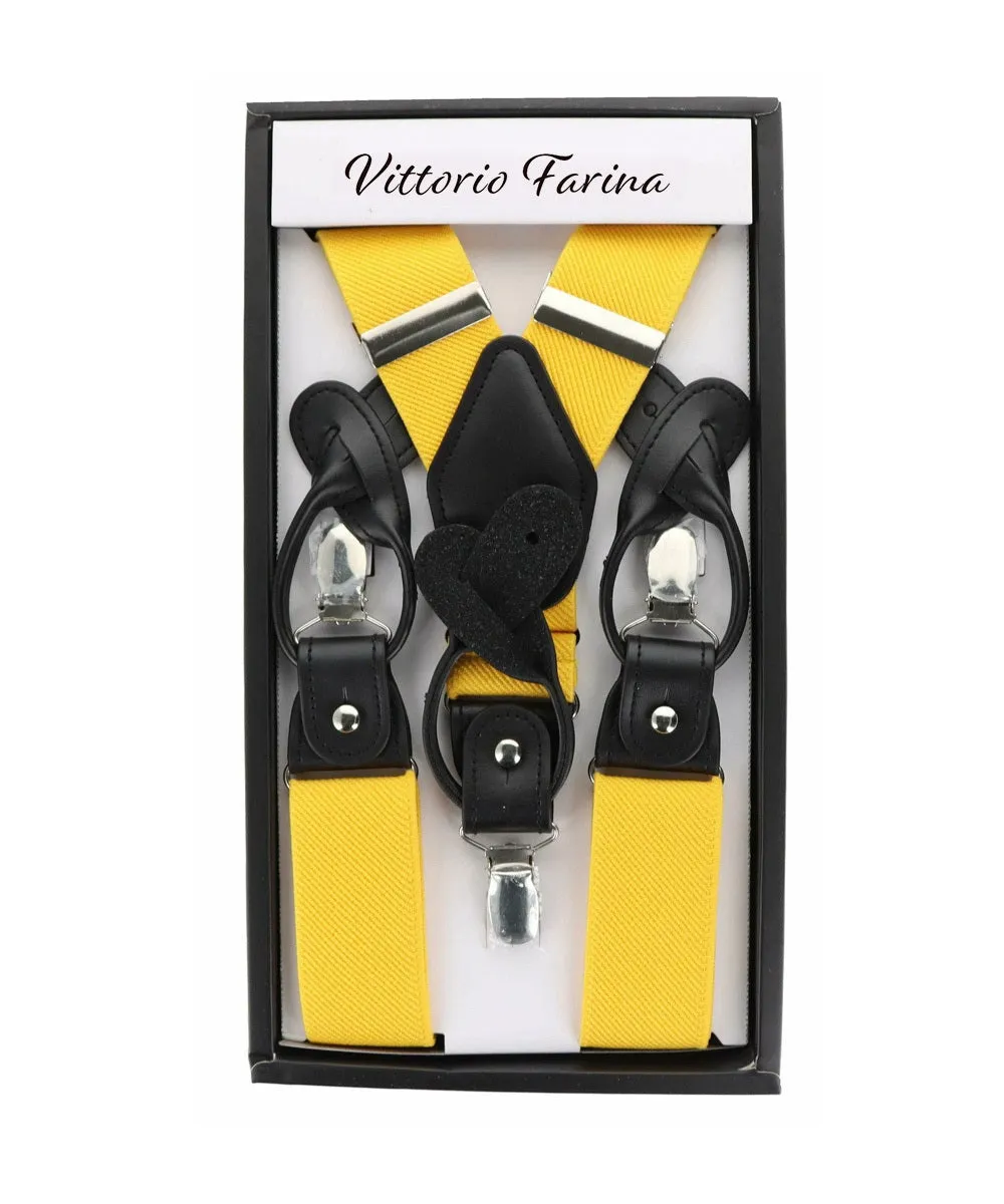 Vittorio Farina Men's Convertible Suspender in Gift Box: 70% Polyester & 30% Elastomer