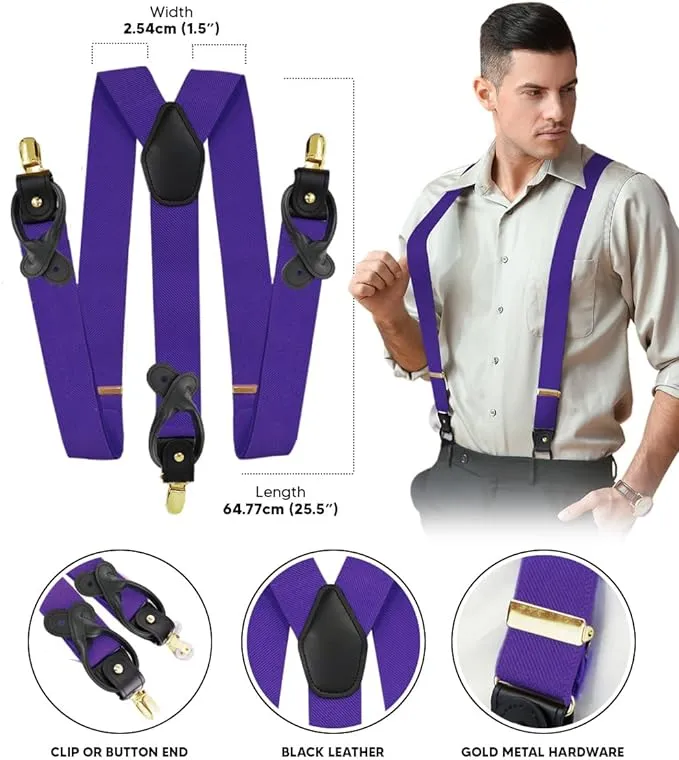 Vittorio Farina Men's Convertible Suspender in Gift Box: 70% Polyester & 30% Elastomer