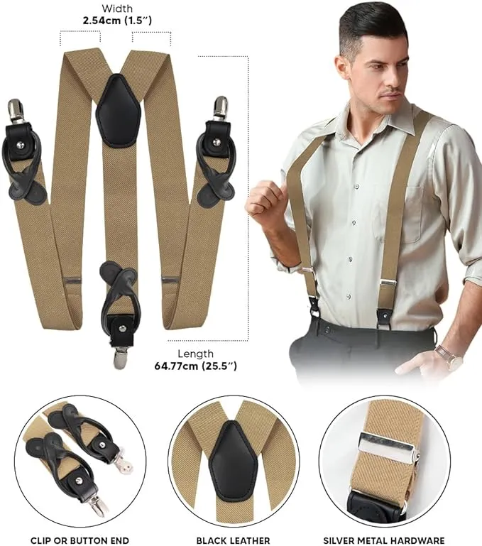 Vittorio Farina Men's Convertible Suspender in Gift Box: 70% Polyester & 30% Elastomer