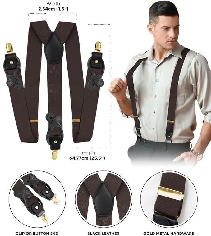 Vittorio Farina Men's Convertible Suspender in Gift Box: 70% Polyester & 30% Elastomer