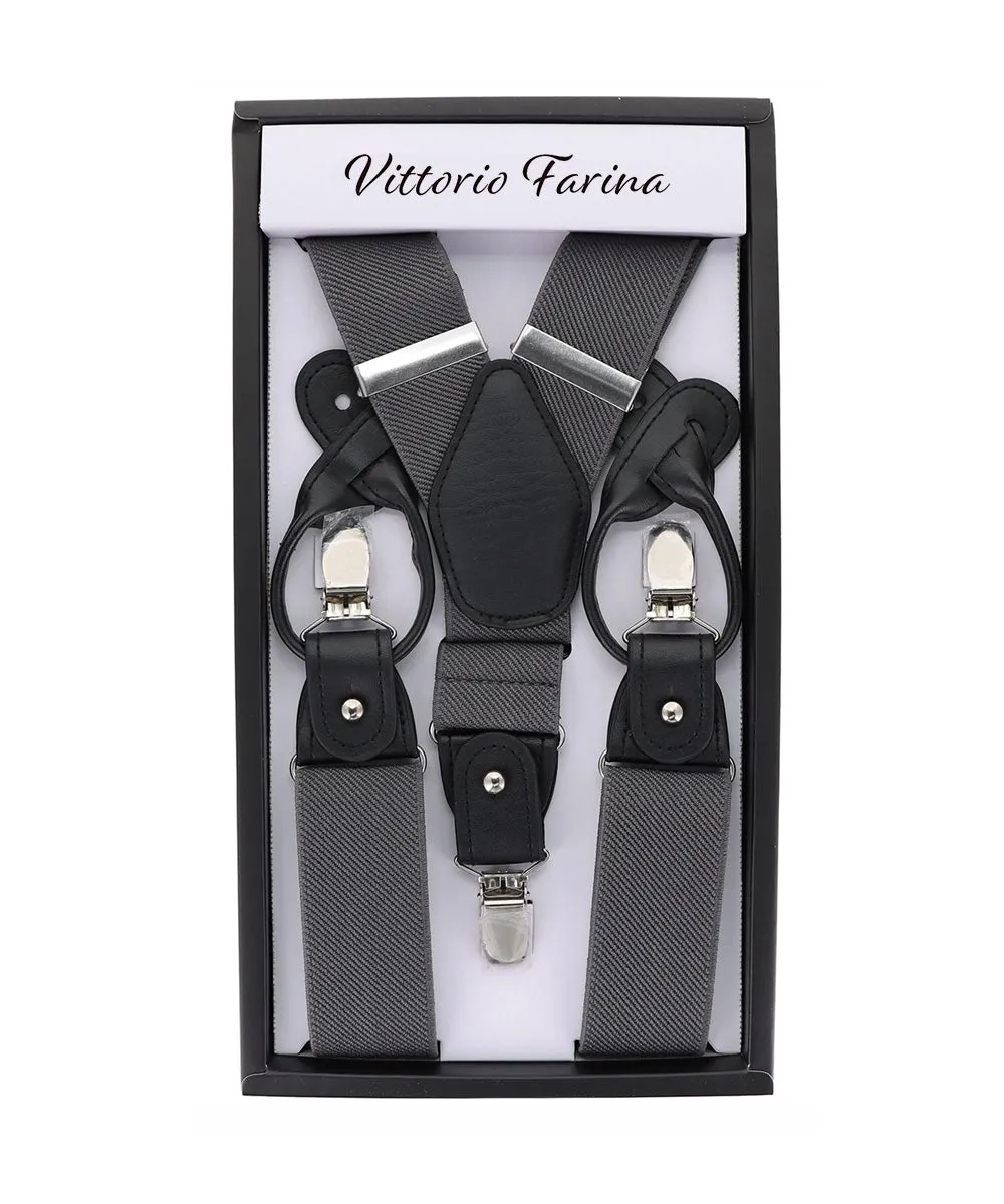 Vittorio Farina Men's Convertible Suspender in Gift Box: 70% Polyester & 30% Elastomer