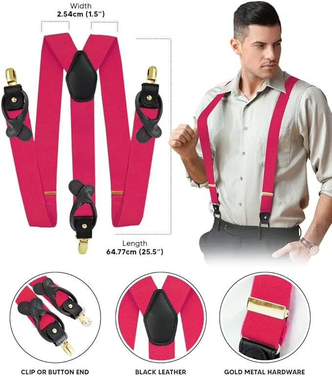 Vittorio Farina Men's Convertible Suspender in Gift Box: 70% Polyester & 30% Elastomer