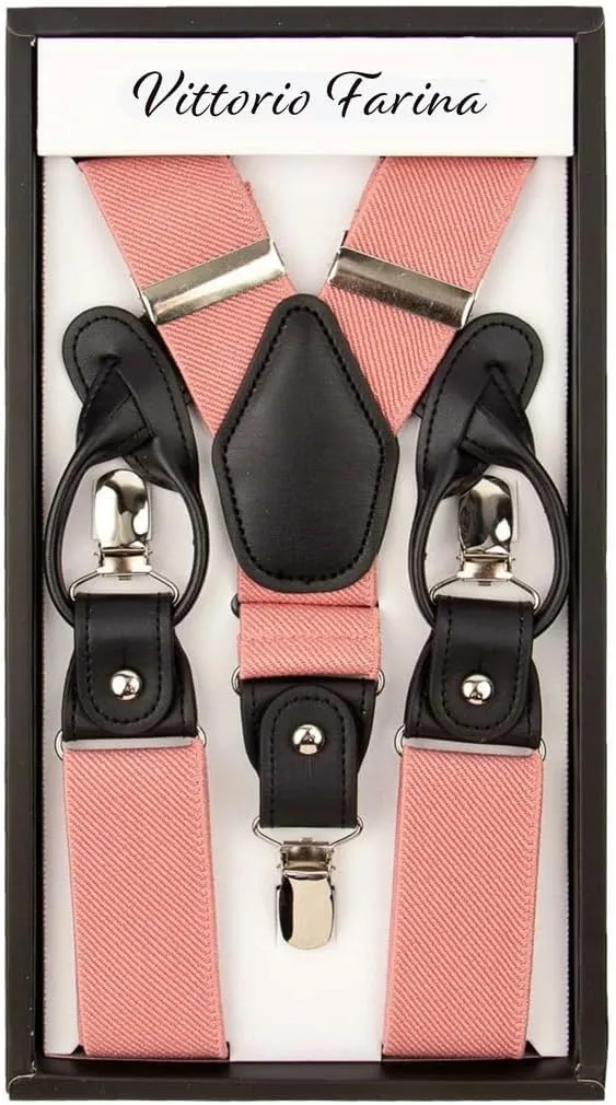 Vittorio Farina Men's Convertible Suspender in Gift Box: 70% Polyester & 30% Elastomer