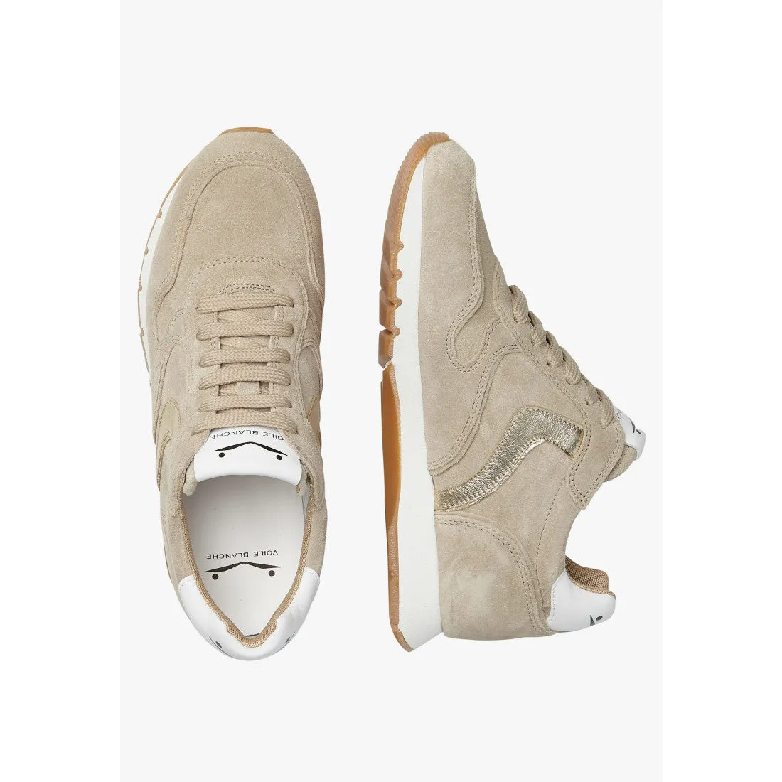 Voile Blanche - Julia Suede Sneaker in Metallic and Slate Silver