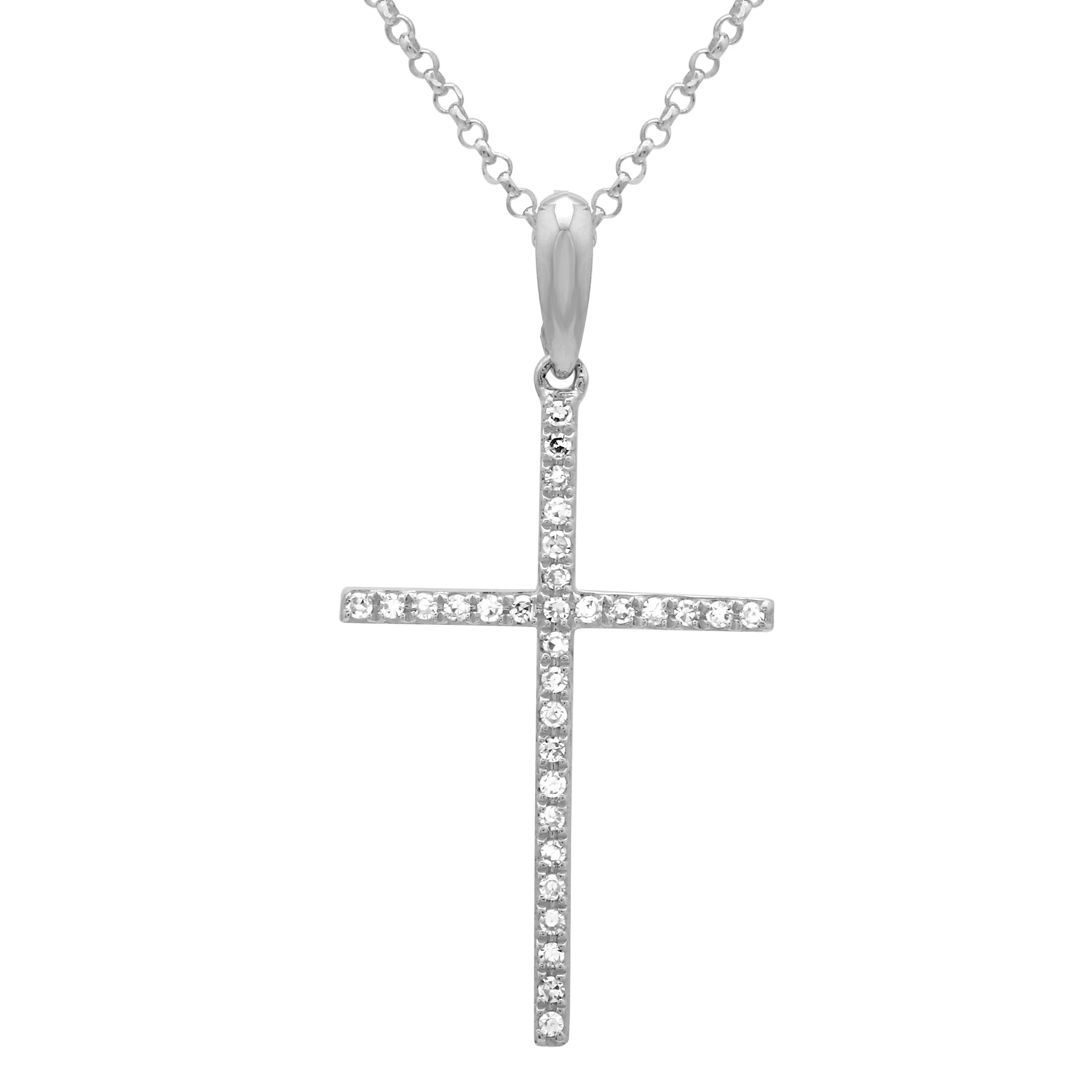 White Gold Diamond Cross