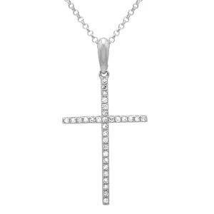 White Gold Diamond Cross