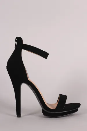 Wild Diva Lounge Nubuck Ankle Strap Stiletto Heel