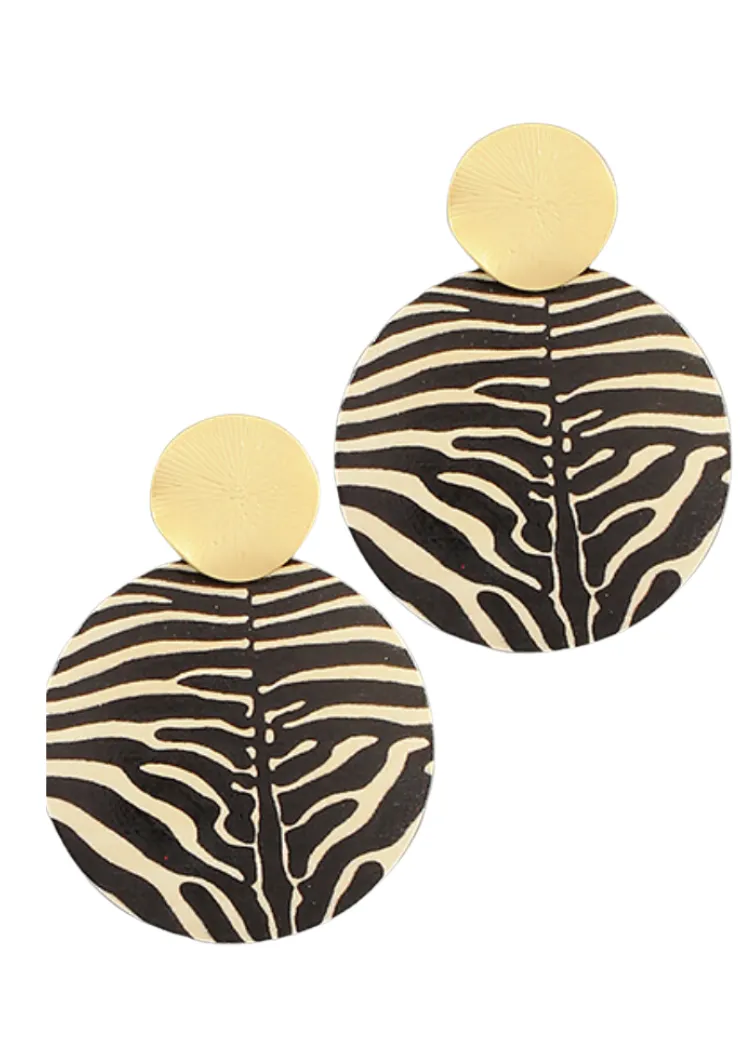 Wiley Animal print Round Earrings