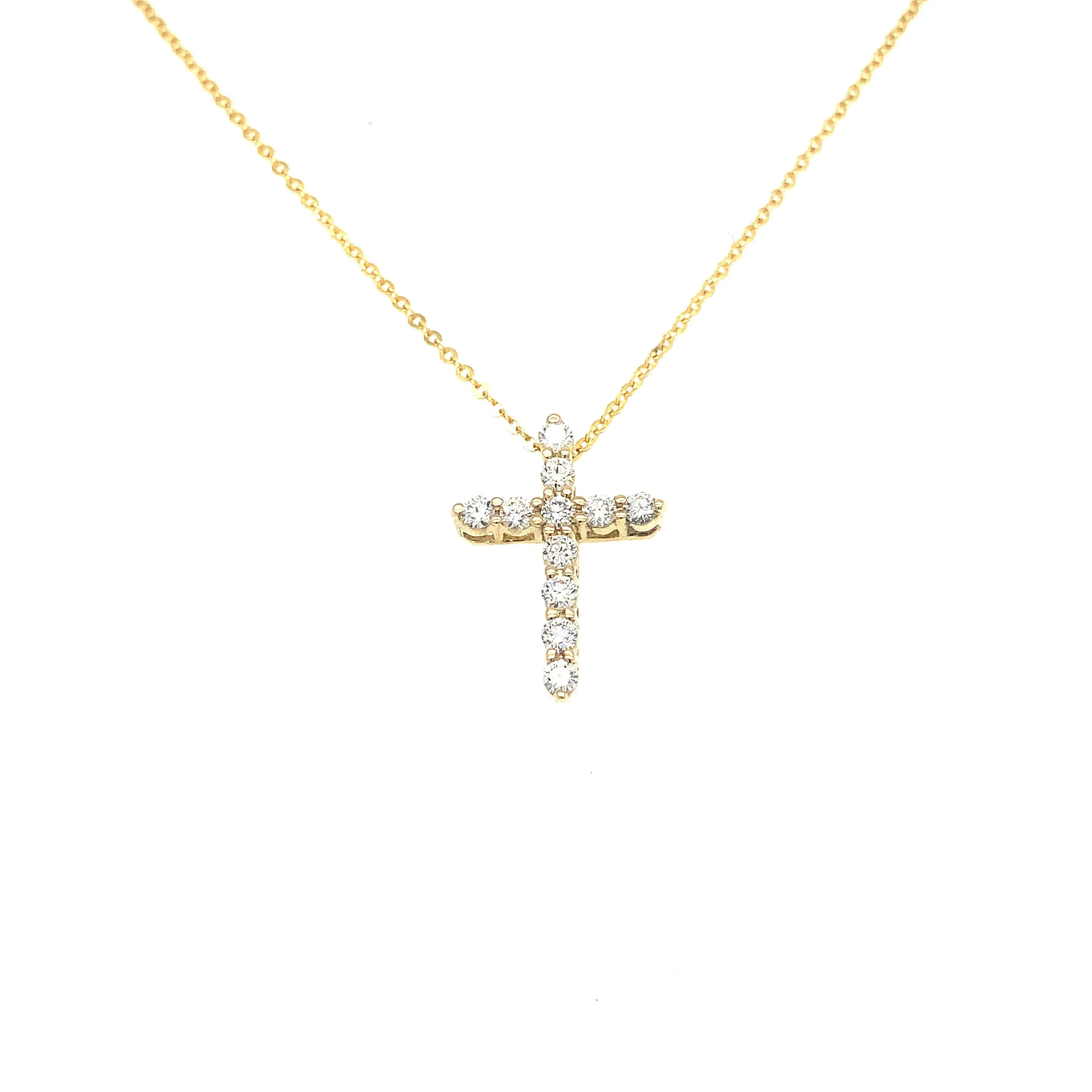 Yellow Gold Diamond Cross Pendant