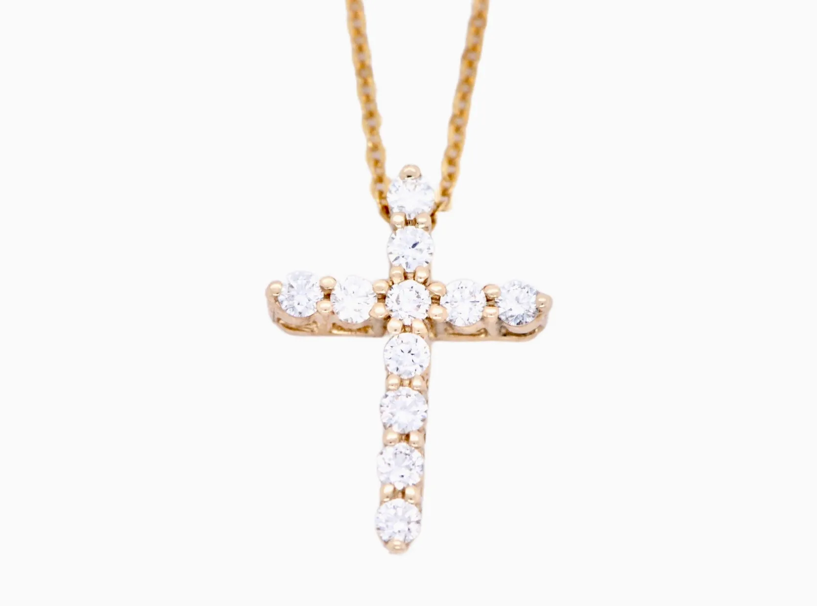 Yellow Gold Diamond Cross Pendant